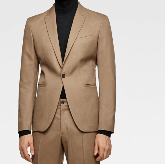 brown suit zara