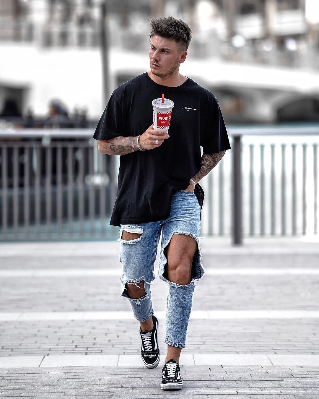 ripped jeans outfit mens