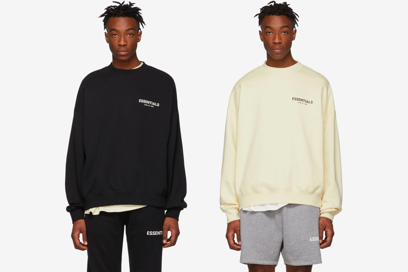 fear of god essentials front logo crew sweat