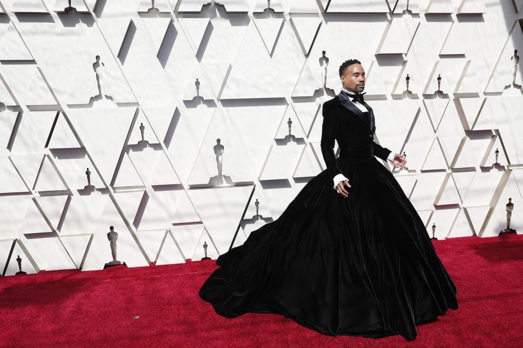 Billy Porter wearing a suit dress to the oscars 2019