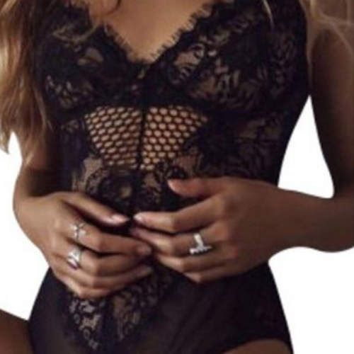 Product picture of the black lace bodysuit
