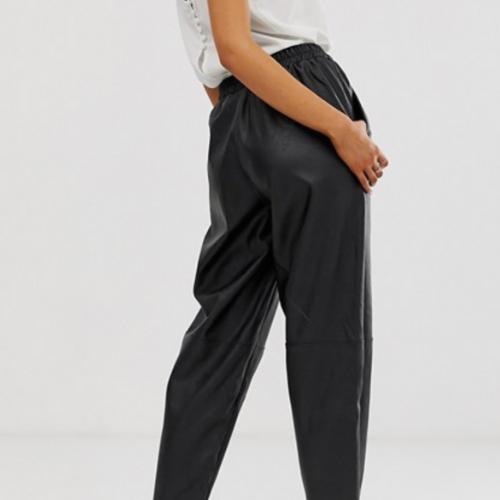 Product picture of black leather looking trousers