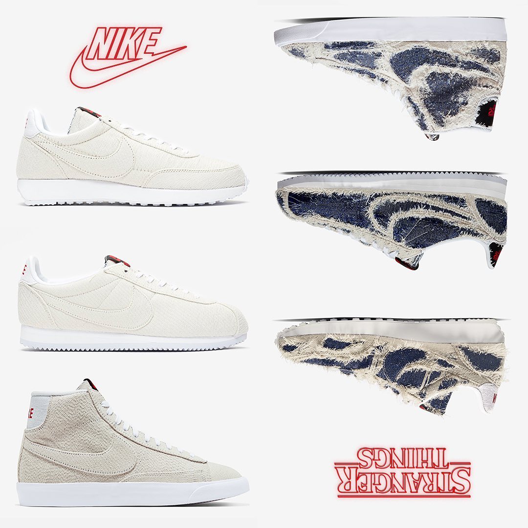 nike classic cortez stranger things sail upside down pack