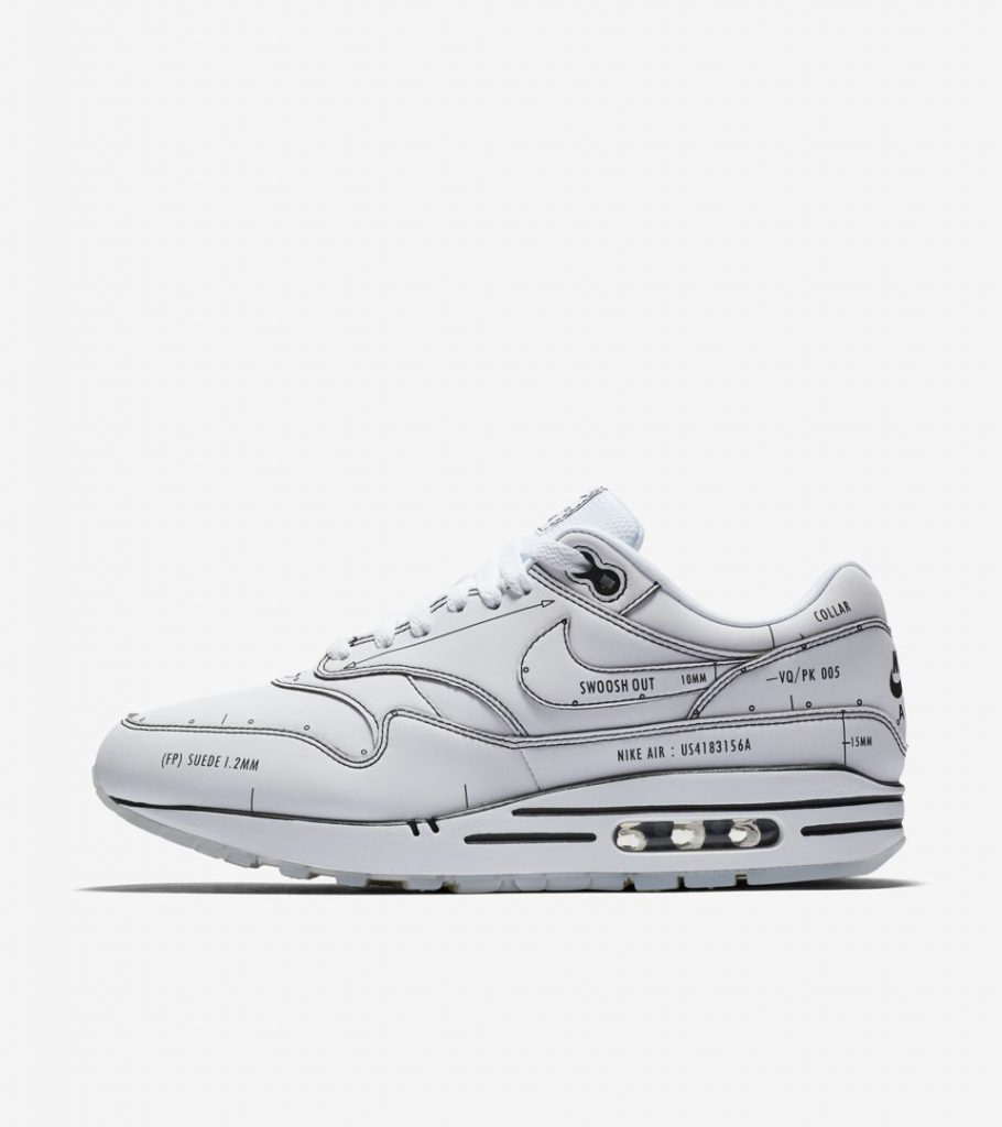 Nike-air-max-1-schematic-sneaker-on-a-white-background