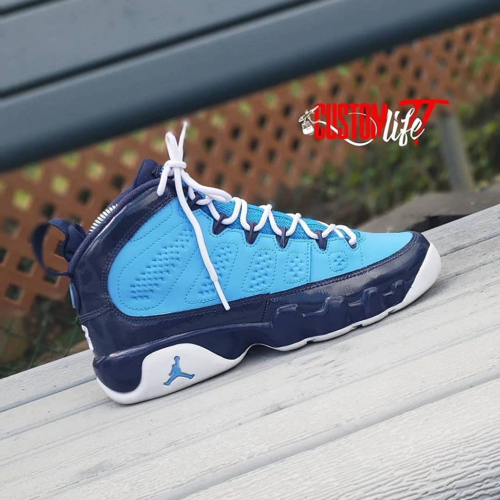 custom blue jordans