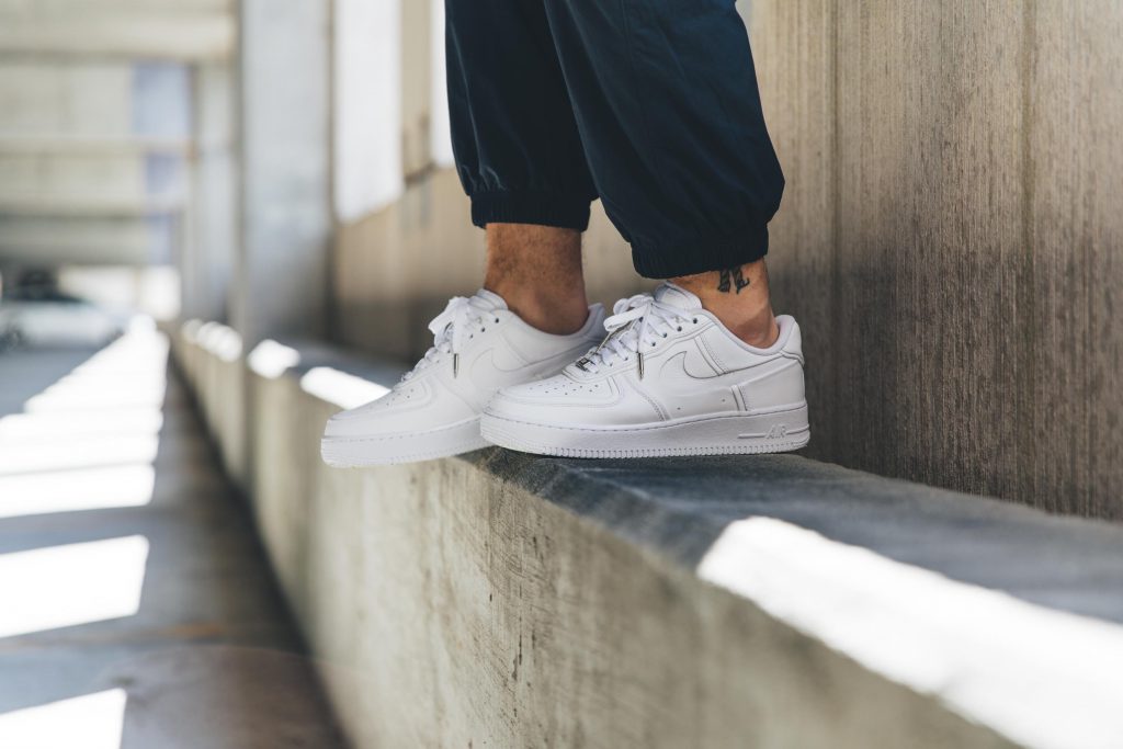 nike air force white on feet