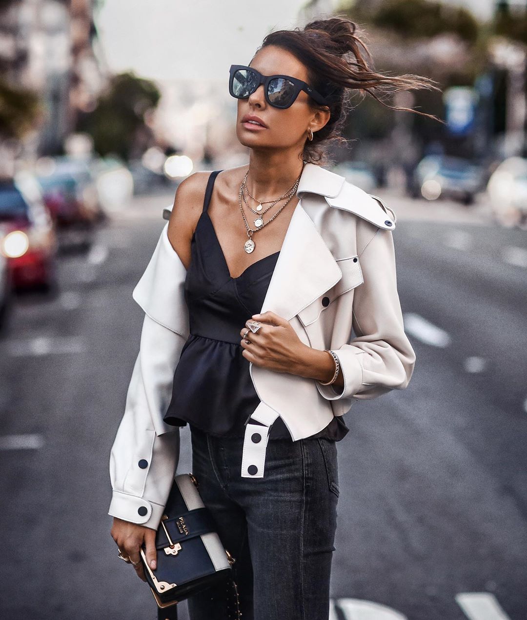 white-leather-jacket-women-black-outfit