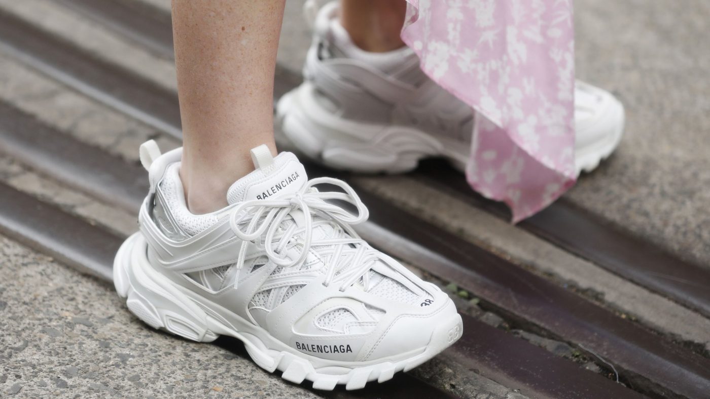 used balenciaga track trainers running sneakers white orange 39eu