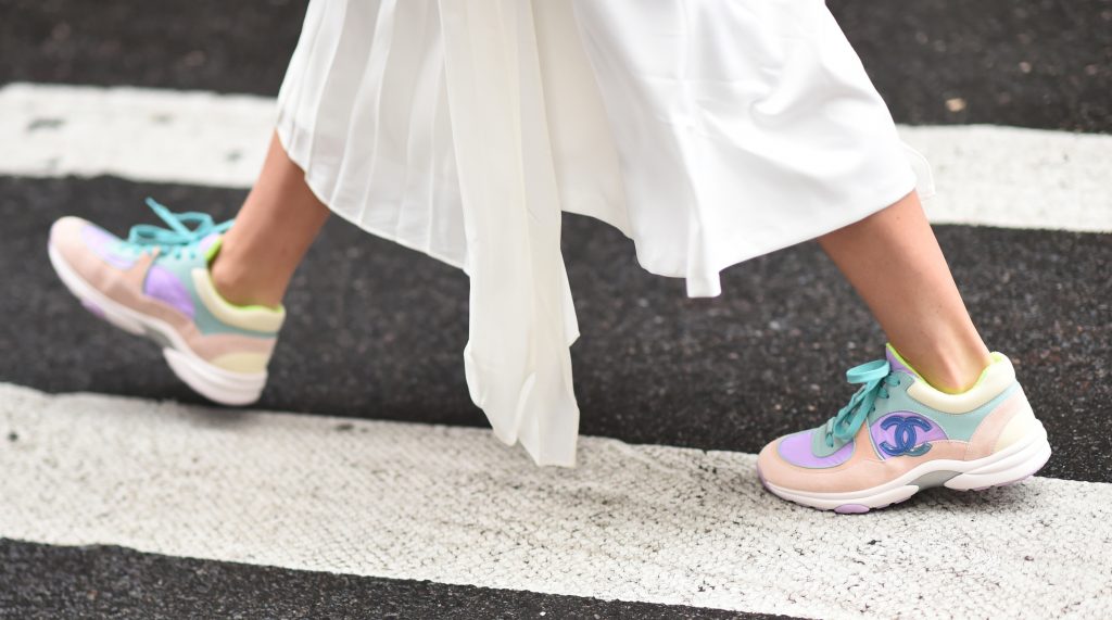 chunky sneakers with dress
