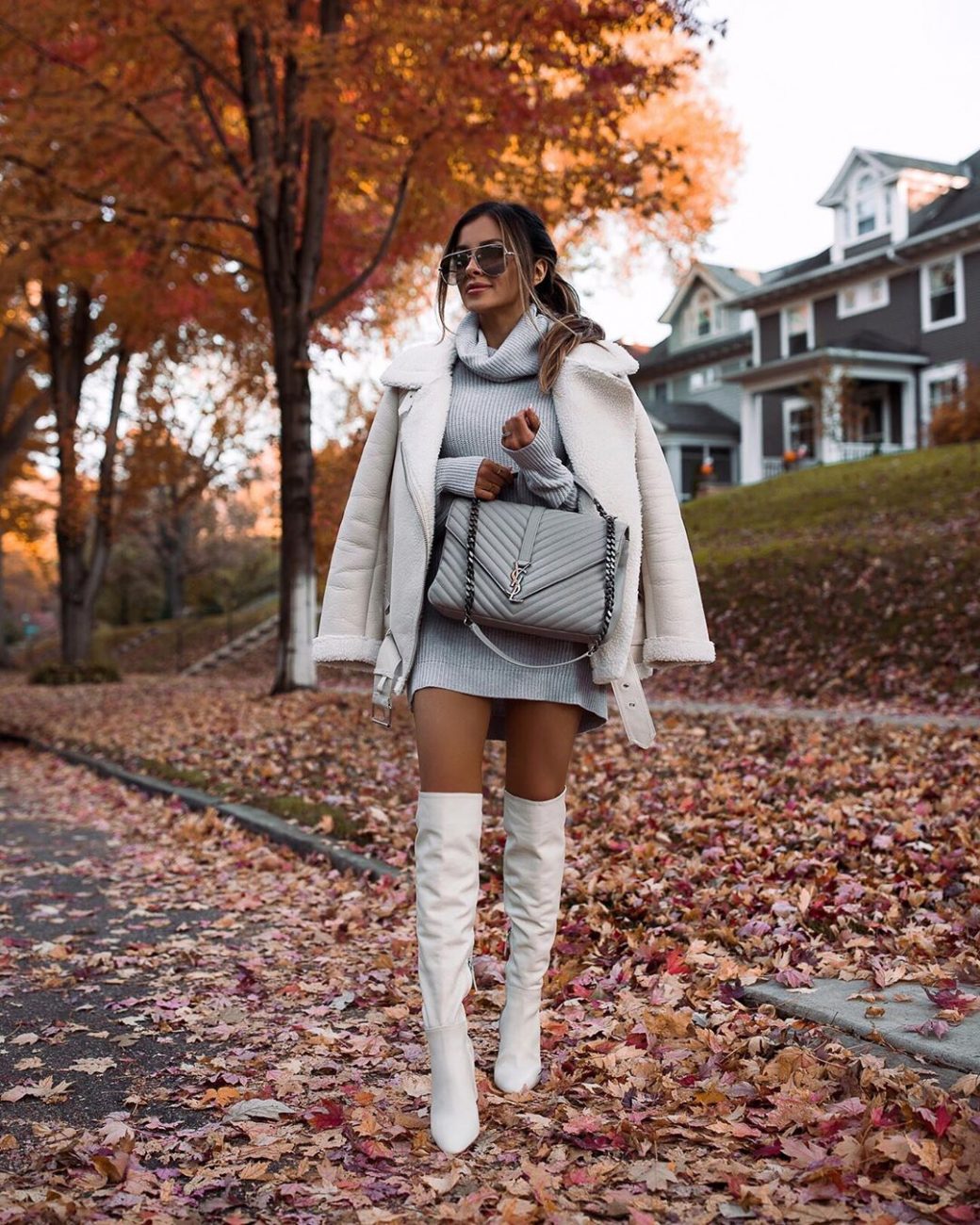 white sweater dresses for fall