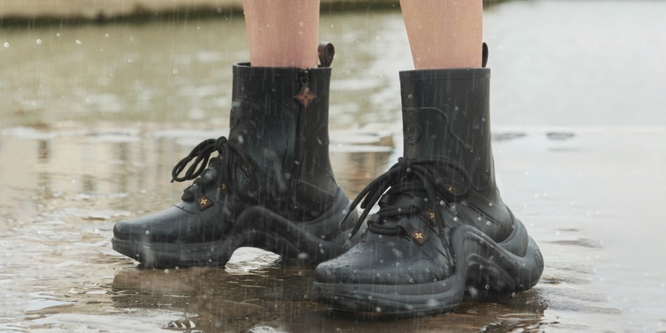 pink louis vuitton rain boots