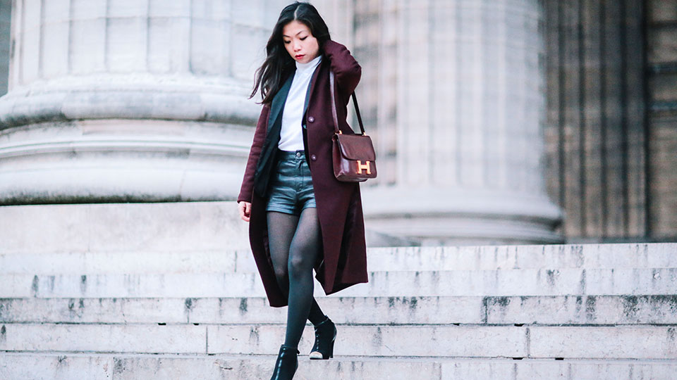 how to wear leather shorts in winter