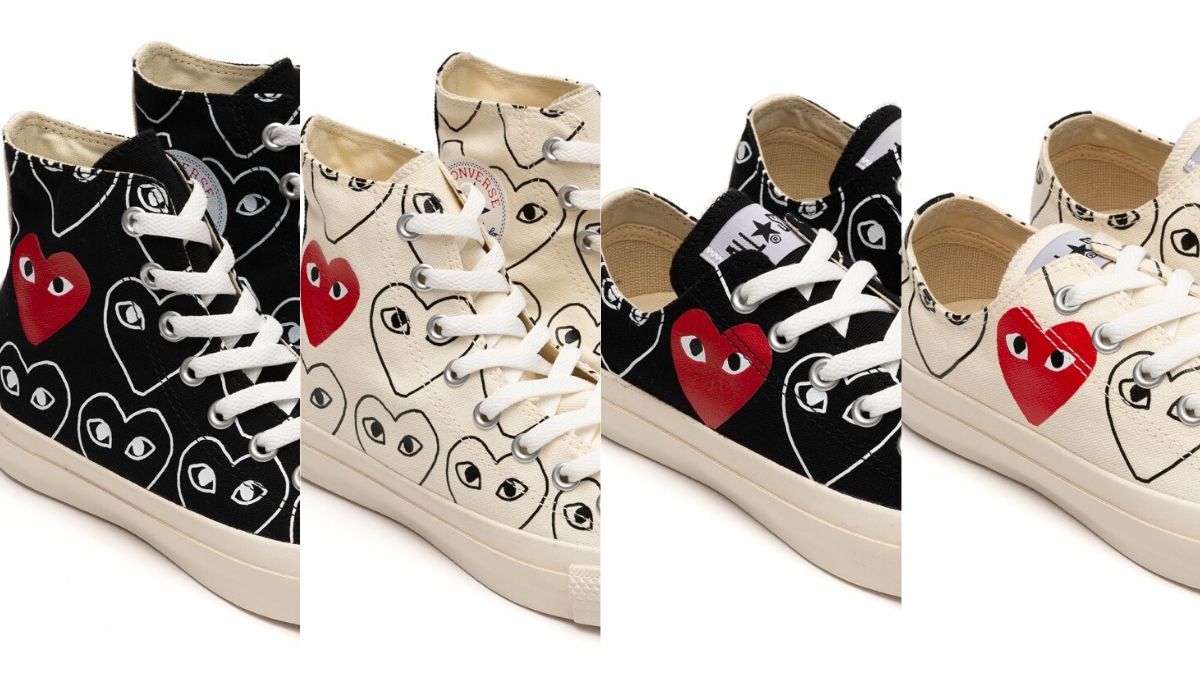 converse collab with heart